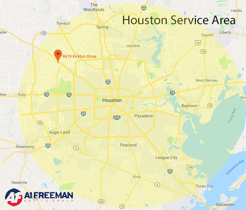 A-1 Freeman Houston Moving Service Area Map